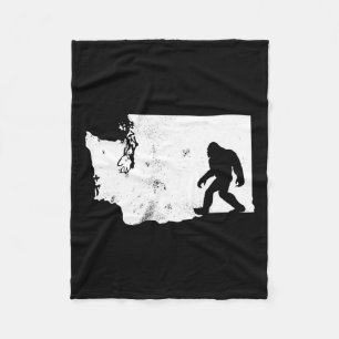 Bigfoot Washington State Map Sasquatch Men Women G Fleece Blanket