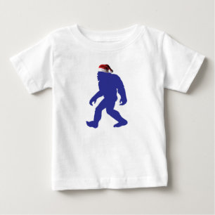Bigfoot wearing a Santa Claus Hat Baby T-Shirt