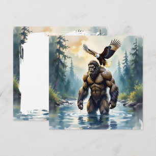 Bigfoot with an Eagle on his Shoulder 