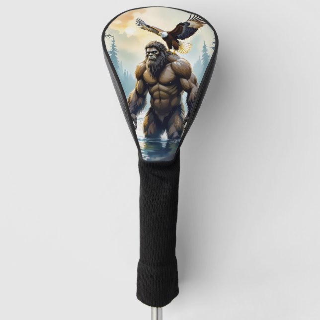 Bigfoot with an Eagle on his Shoulder  Golf Head Cover (Front)