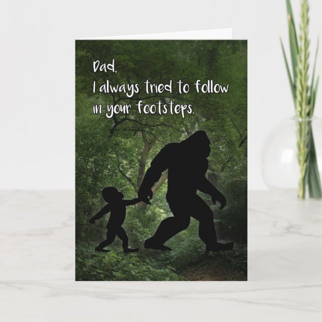 Bigfoot with Child Birthday for Dad Card (Front)
