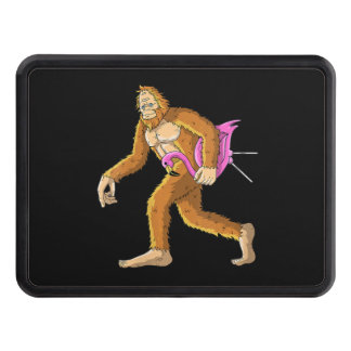 Bigfoot With Flamingo Animal Costume Gift Trailer Hitch Cover