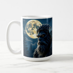 Bigfoot with Glowing Eyes and Owl on his Shoulder  Coffee Mug