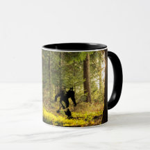 Bigfoot with Tennis Racket in the Forest