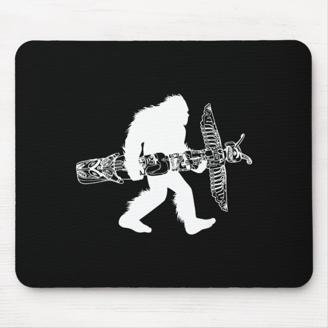 Bigfoot With Totem le Northwest Sasquatch Native Mouse Pad (Front)