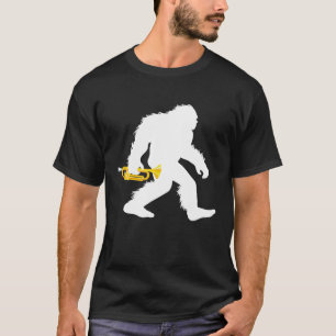 Bigfoot With Trumpet Shirt Sasquatch Trumpeteer Te