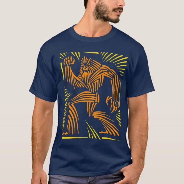 Bigfoot Woodcut Graphic - Adult tee (Front)