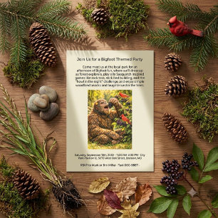 Bigfoot Woodland Explorer Sasquatch Themed Party Invitation