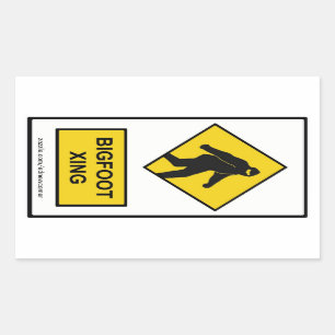 Bigfoot Xing (White) Sticker
