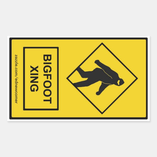 Bigfoot Xing (Yellow) Sticker (Front)