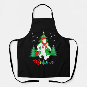 Bigfoot Yeti Sasquatch Christmas Believe Christmas Apron