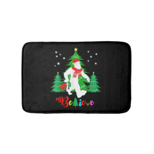 Bigfoot Yeti Sasquatch Christmas Believe Christmas Bath Mat