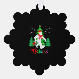 Bigfoot Yeti Sasquatch Christmas Believe Christmas Ornament Card