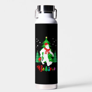 Bigfoot Yeti Sasquatch Christmas Believe Christmas Water Bottle