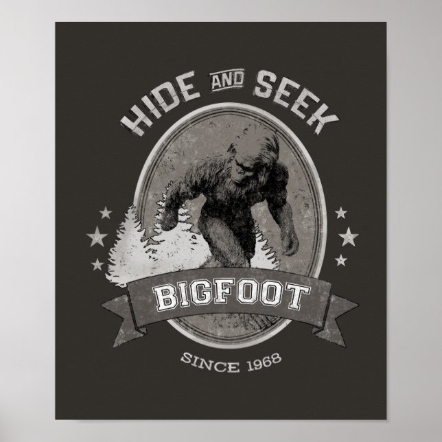 Bigfoot Yeti. Sasquatch. Retro, Vintage. Poster (Front)