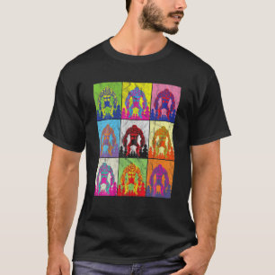 Bigfoot Yeti Silhouette Retro Funny Pop Arts Sasqu T-Shirt