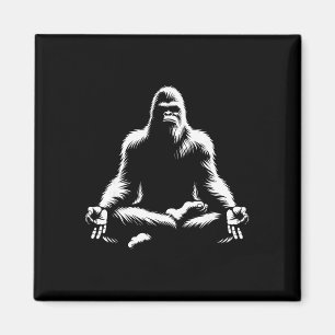 Bigfoot Yoga Pose Sasquatch Meditation Magnet