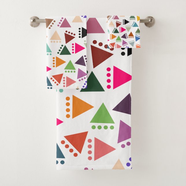 Bigger Boho Triangles  Bath Towel Set (Insitu)