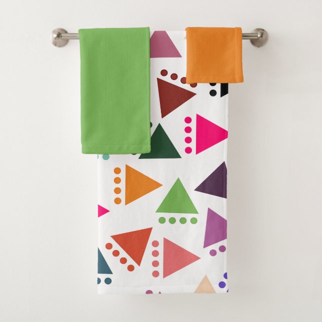 Bigger Boho Triangles  Bath Towel Set (Insitu)