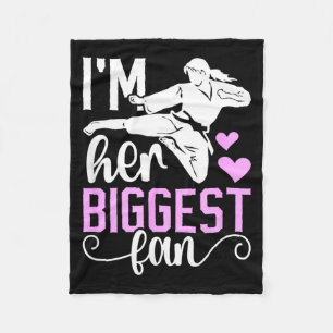 Biggest Fan Taekwondo Mom Taekwondo Mama Taekwondo Fleece Blanket