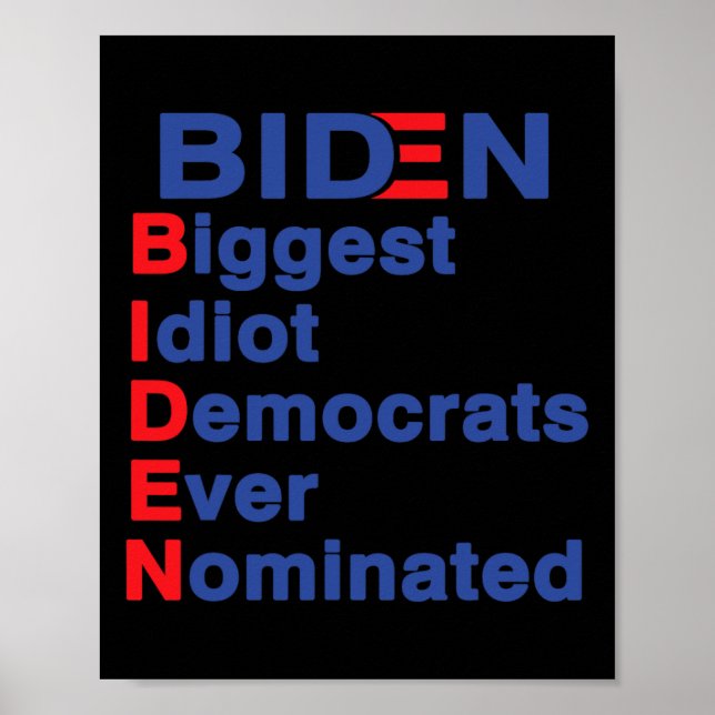 Biggest Idiot Democrats Ever Nominated Trump 2020  Poster (Front)