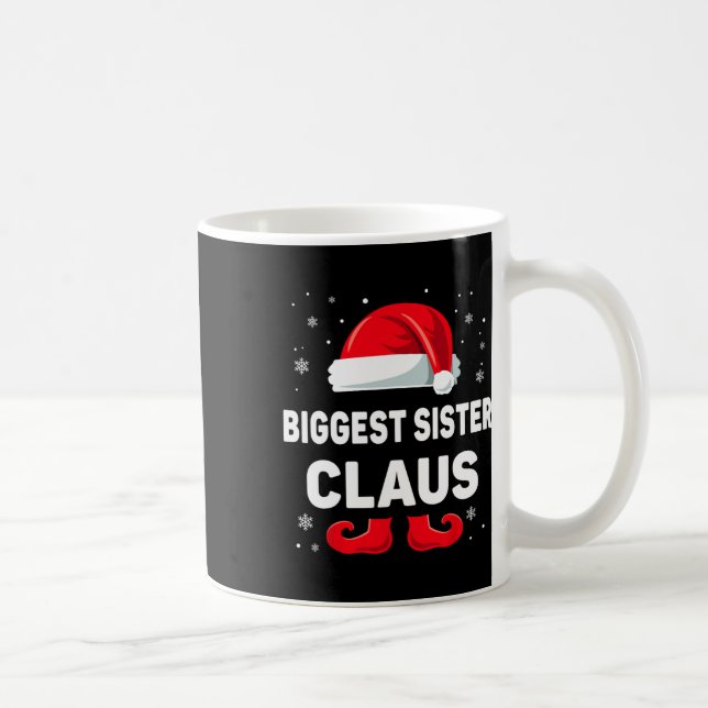 Biggest Sister Claus Christmas Matching Family Gro Coffee Mug (Right)