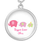 Biggest Sister Cute Elephants Necklace