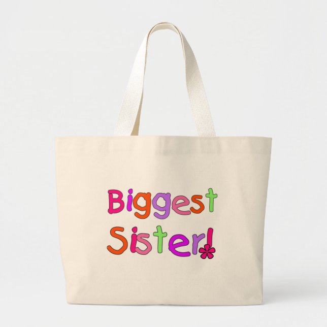 Biggest Sister T-shirts and Gifts Large Tote Bag (Front)