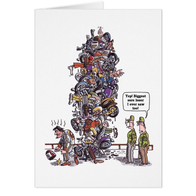 Biggest Sore Loser cartoon humour greeting card (Front)