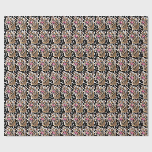 Biggie the Bulldog Animal Gram Wrapping Paper (Flat)