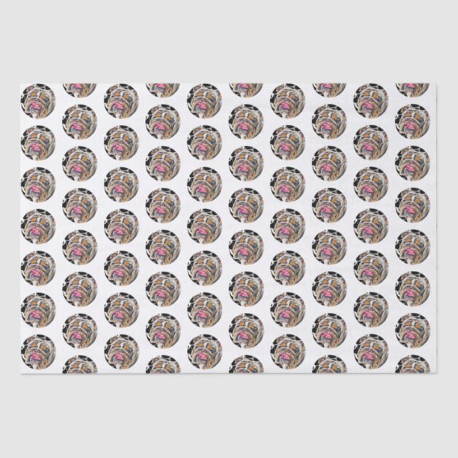 Biggie the Bulldog Circles Animal Gram Tissue Paper (Front)