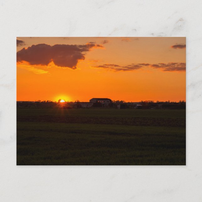 Biggleswade Sunset Postcard (Front)
