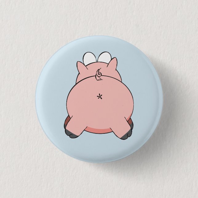 Biggy Piggy Backside Badge 1 Inch Round Button (Front)