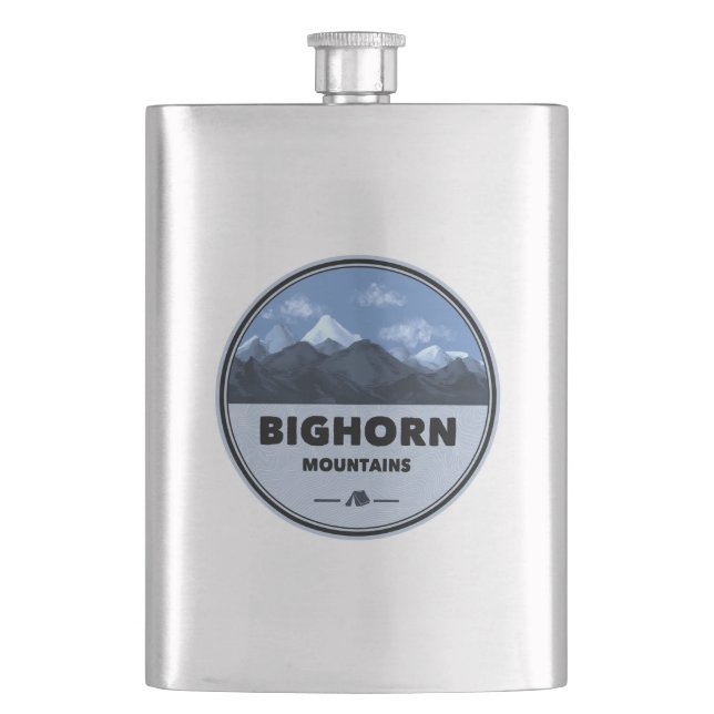 Bighorn Mountains Wyoming Montana Camping Hip Flask (Front)