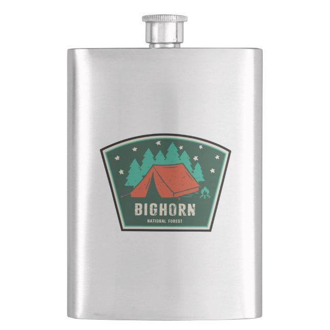 Bighorn National Forest Camping Hip Flask (Front)