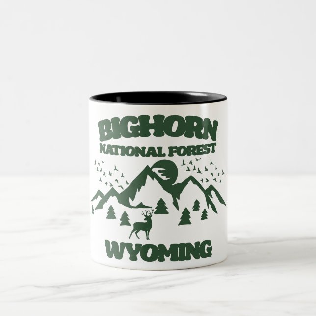 Bighorn National Forest Wyoming Two-Tone Coffee Mug (Center)