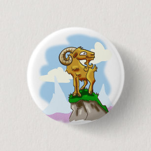 Bighorn Ram 1 Inch Round Button