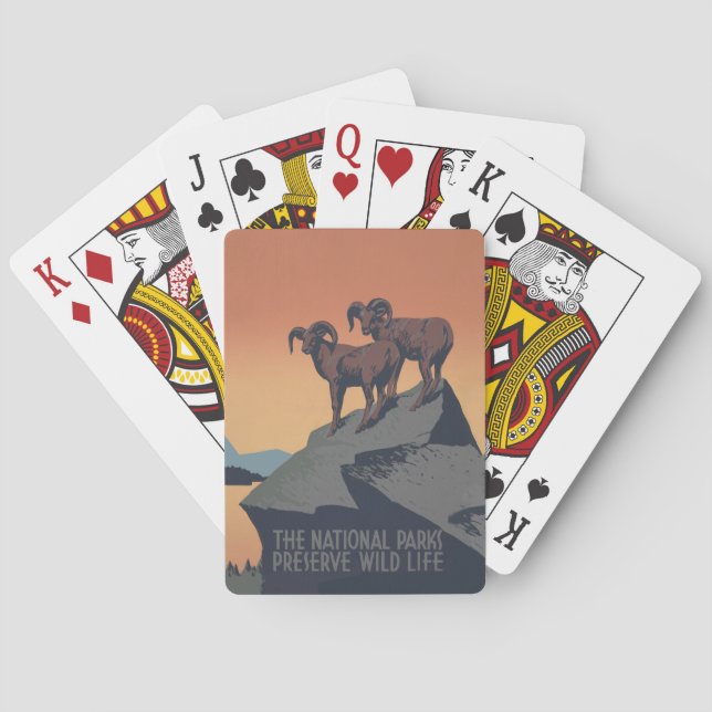 Bighorn Sheep American West Wildlife Playing Cards (Back)