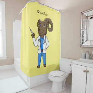 Bighorn sheep doctor cartoon illustration
