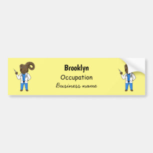 Bighorn sheep doctor cartoon illustration bumper sticker