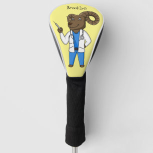Bighorn sheep doctor cartoon illustration golf head cover