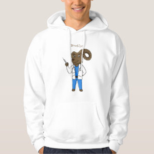 Bighorn sheep doctor cartoon illustration  hoodie