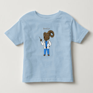 Bighorn sheep doctor cartoon illustration toddler t-shirt