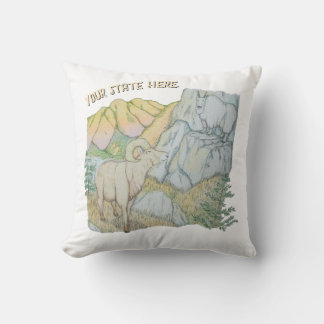 Bighorn Sheep & Mountain Goat Throw Pillow