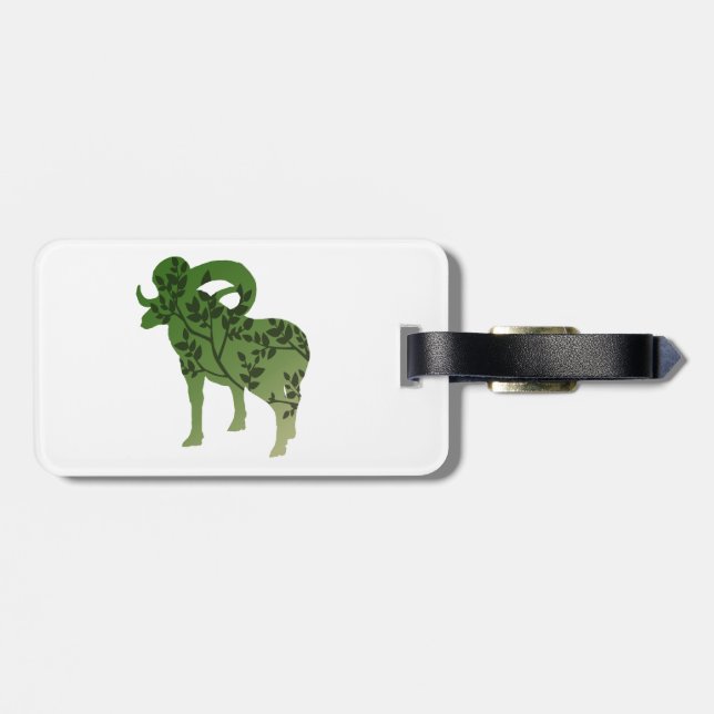 Bighorn Sheep Tree Luggage Tag (Back Horizontal)