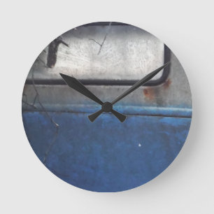 Bight Blue and white vintage lorry Round Clock
