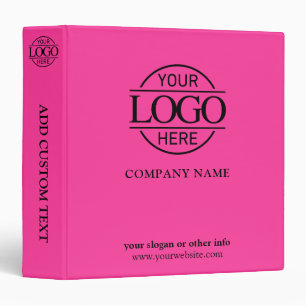 Bight Pink Business Corporate Records Custom Logo Binder