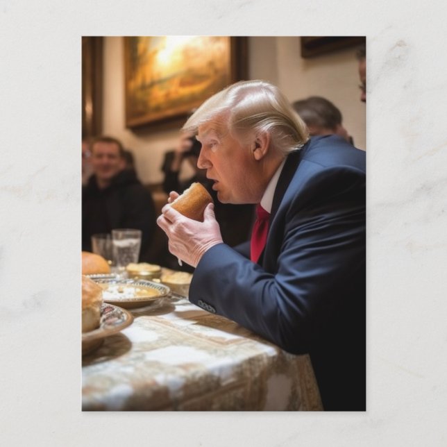 Bigly Stollen Bread Trump Joke Postcard (Front)