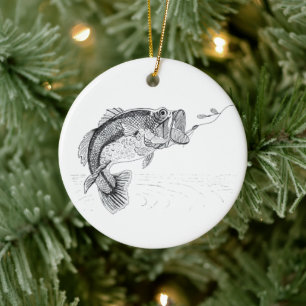 Bigmouth, Largemouth Bass -- Big Fish after Lure K Ceramic Ornament