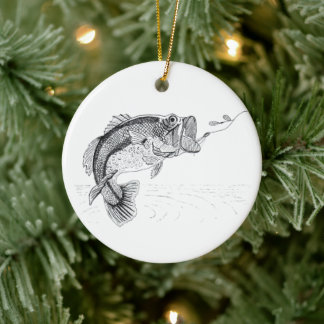 Bigmouth, Largemouth Bass -- Big Fish after Lure K Ceramic Ornament